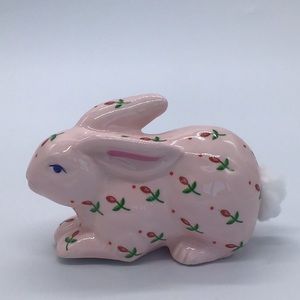 Vintage Ceramic Bunny Cotton Ball Dispenser